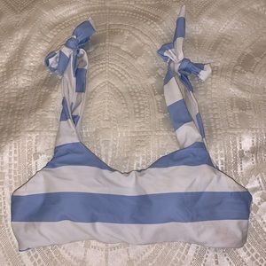 White & Blue stripped bathing suit top